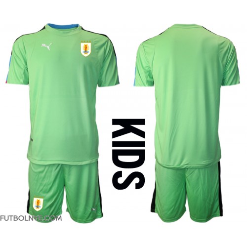 Camiseta Uruguay Portero Primera Equipación para niños Mundial 2022 manga corta (+ pantalones cortos)